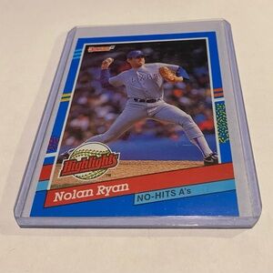 Nolan Ryan Error 1991 Donruss Baseball Card (no dot after inc) Highlights